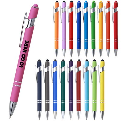 Soft-Touch Aluminum Pen w/ Stylus