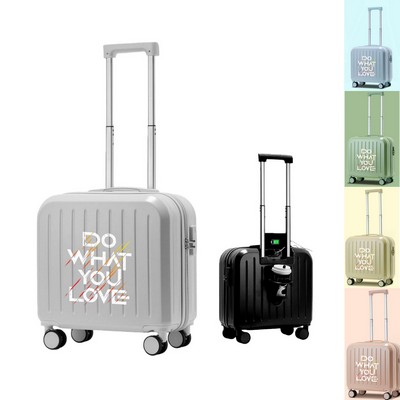 18" Multi-Functional PVC Carry-On Luggage with USB Port