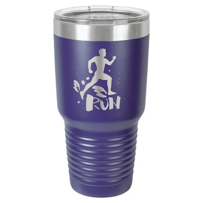 Polar Camel 30 oz. Purple Vacuum Insulated Ringneck Tumbler with Clear Lid
