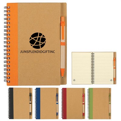 Eco-friendly Spiral Notebook with Pen